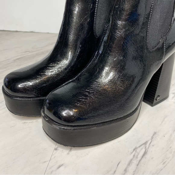 Circus Sam Edelman Stace Platform Black Patent Leather Heeled Bootie 8M - Picture 10 of 16